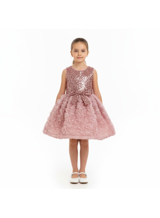Bidani Girls’ Rose Sequin Party Dress - Image 1